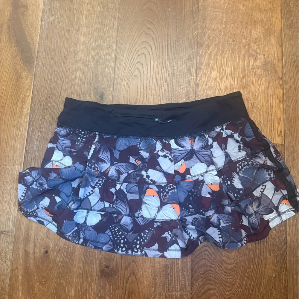 Lululemon pace rival skirt biggie so fly butterfly size 8
